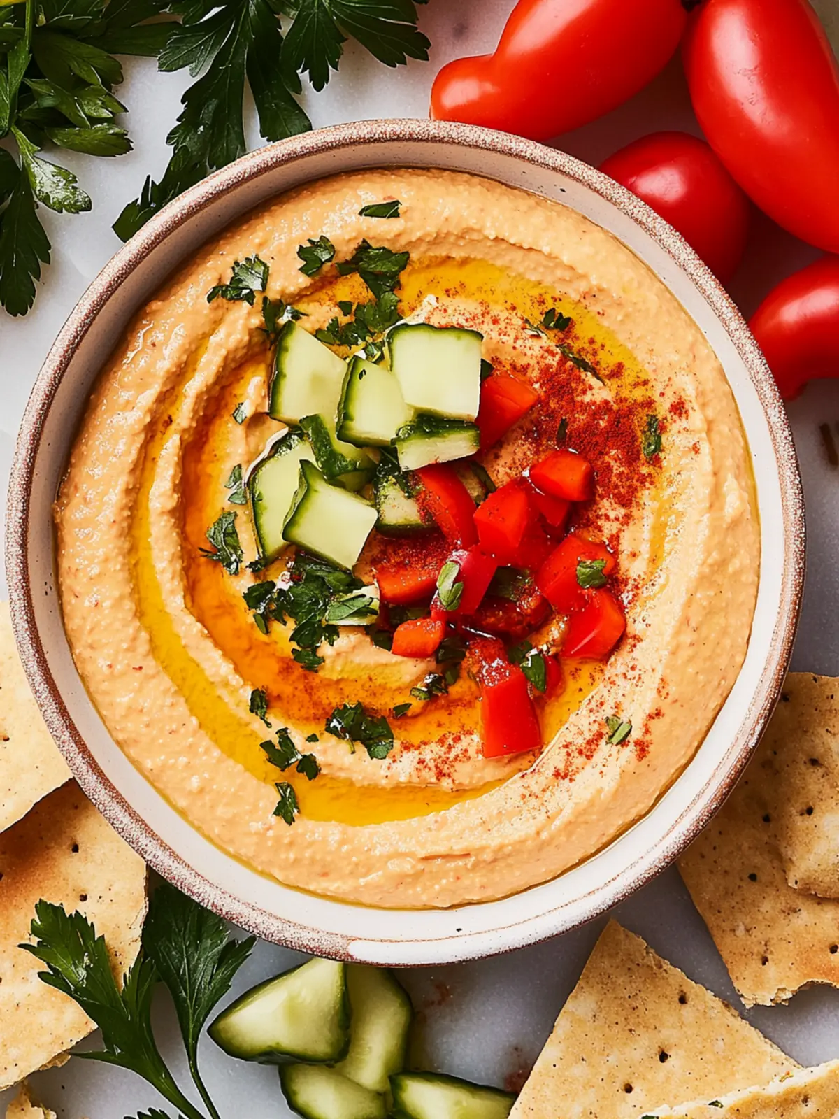 High-Protein Red Pepper Hummus