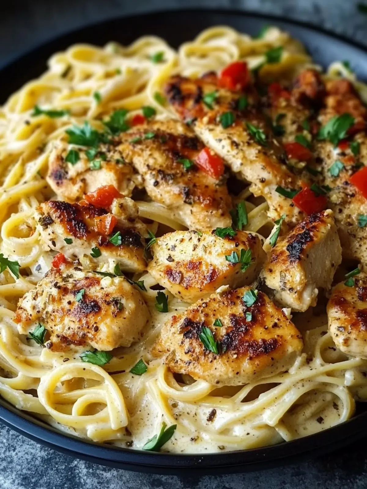 Savory Cajun Chicken and Creamy Garlic Parmesan Linguine