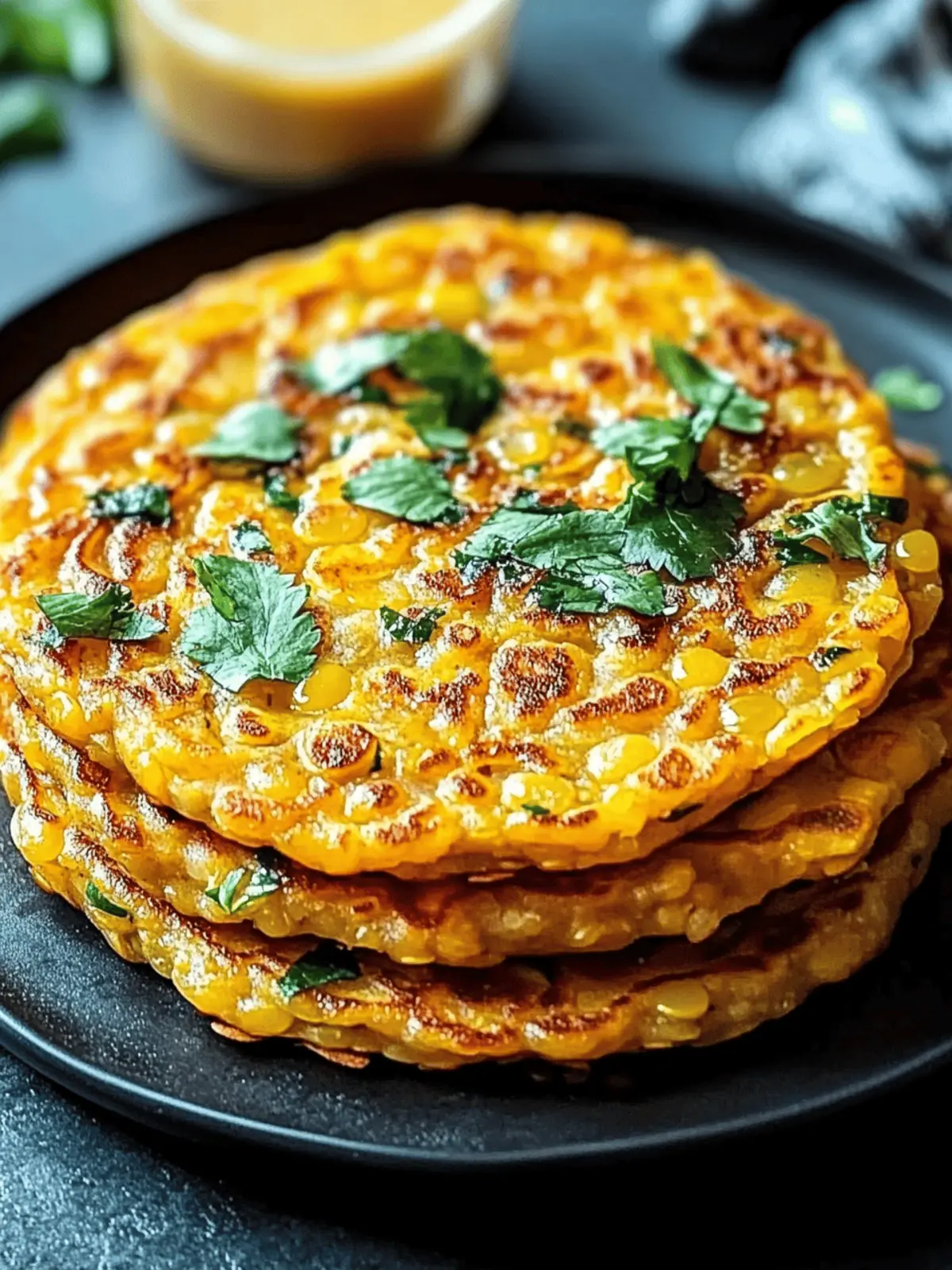 savory Red Lentil Pancakes Recipe