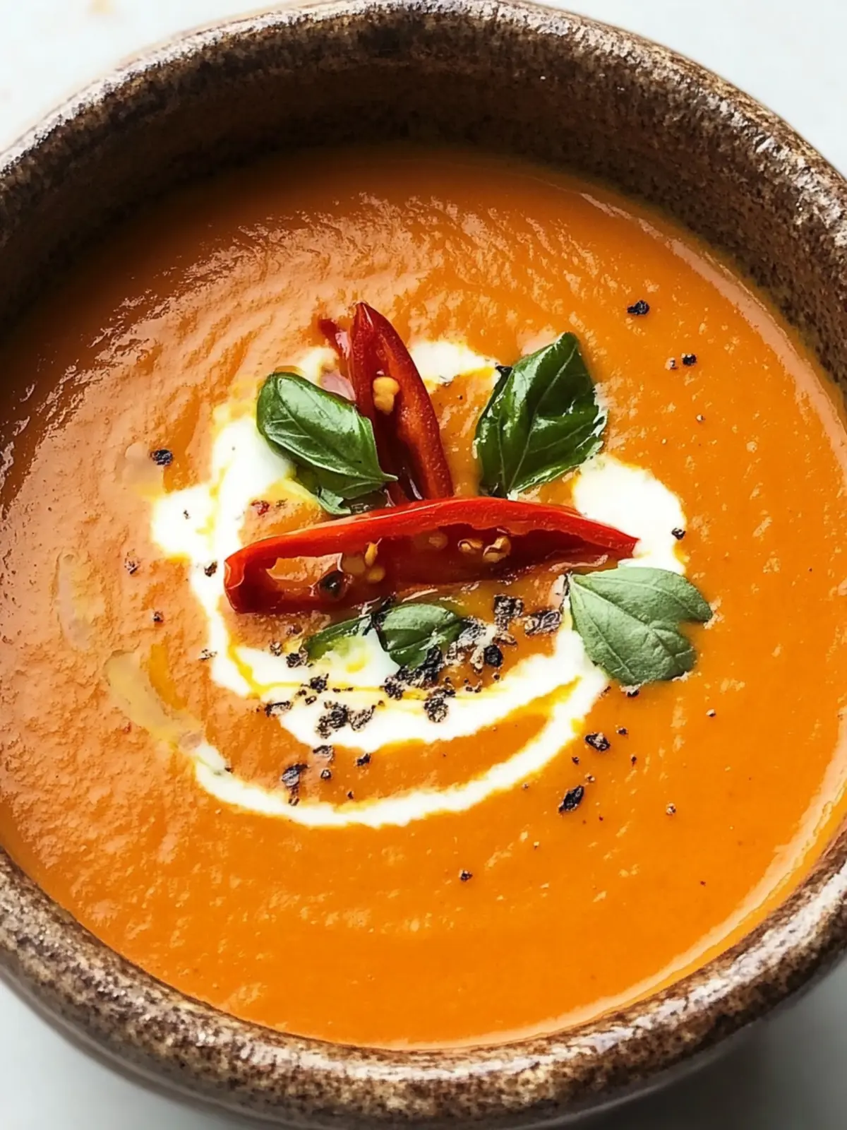 Creamy Tomato Soup with Roasted Red Pepper