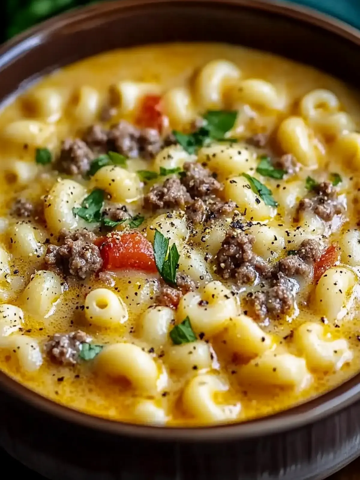 Cheeseburger Macaroni Soup