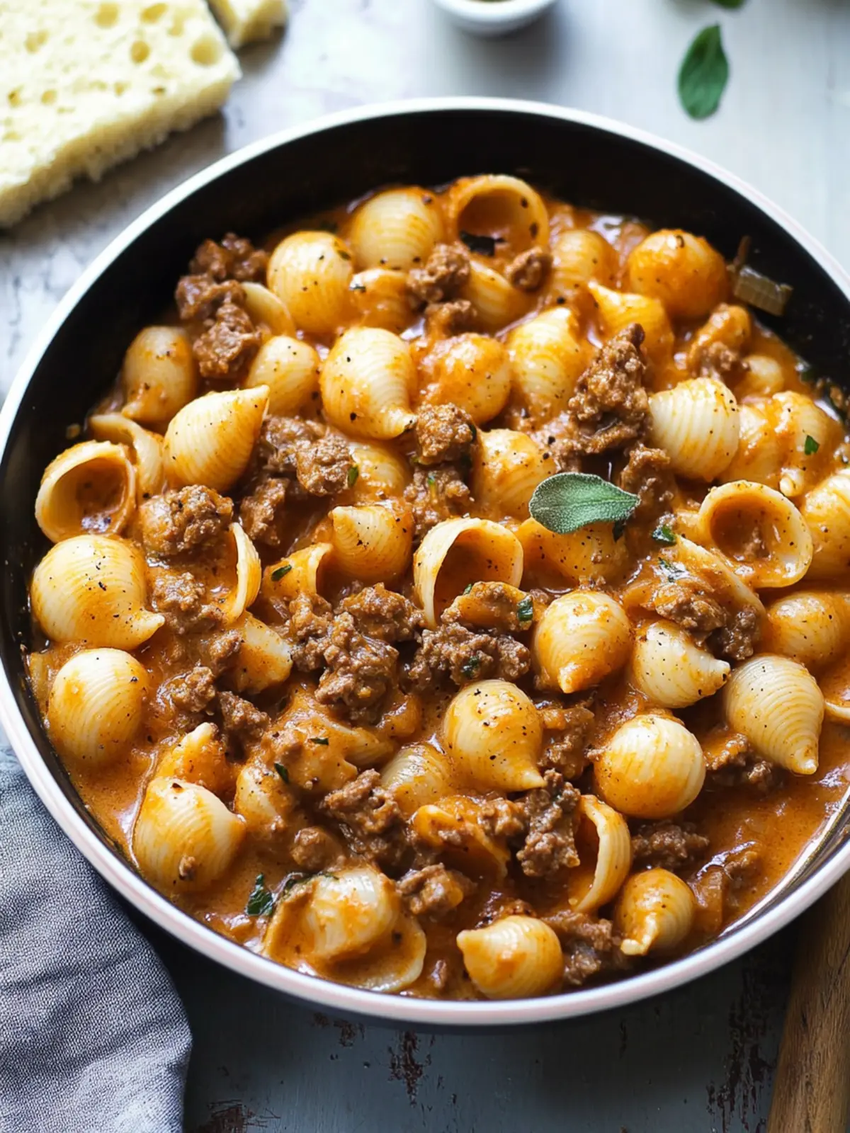 Creamy Beef and Shells