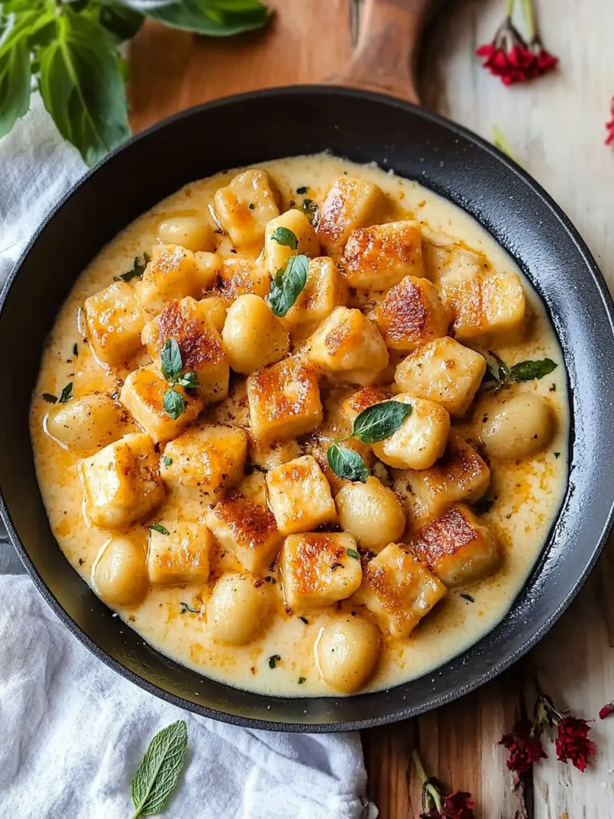 Marry Me Crispy Tofu with Gnocchi