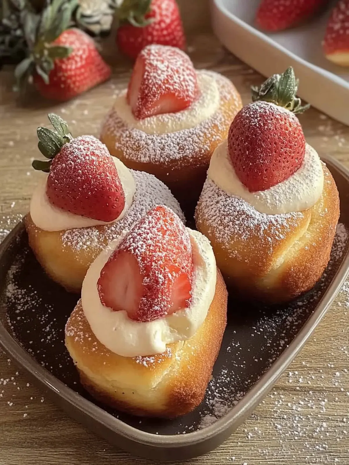 Easy strawberry cheesecake stuffed donuts