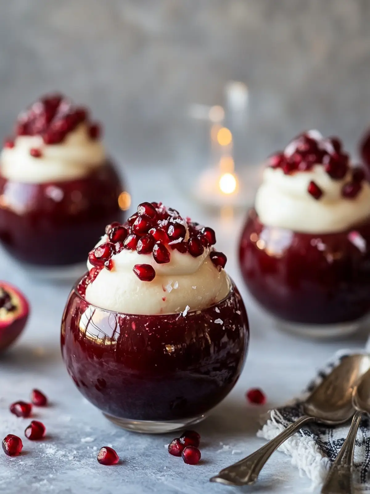 Glossy Pomegranate Mousse Domes – Elegant Winter Dessert Recipe