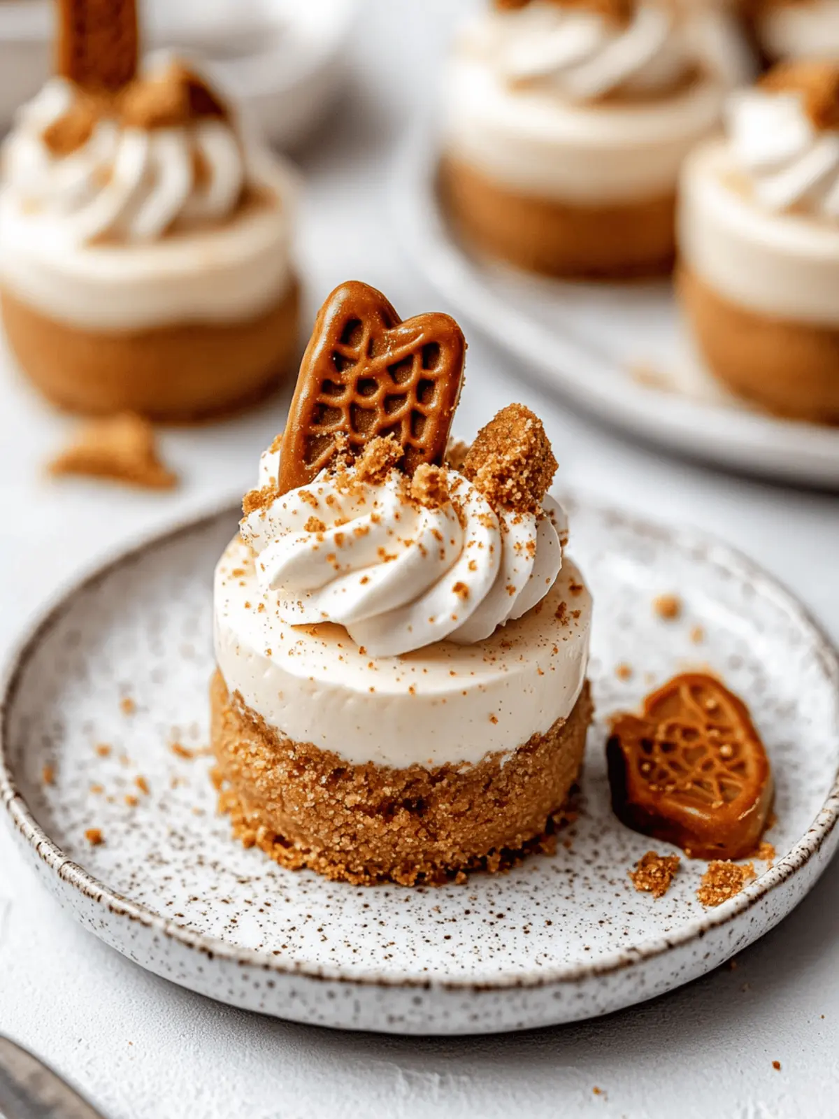 No Bake Mini Biscoff Cheesecakes