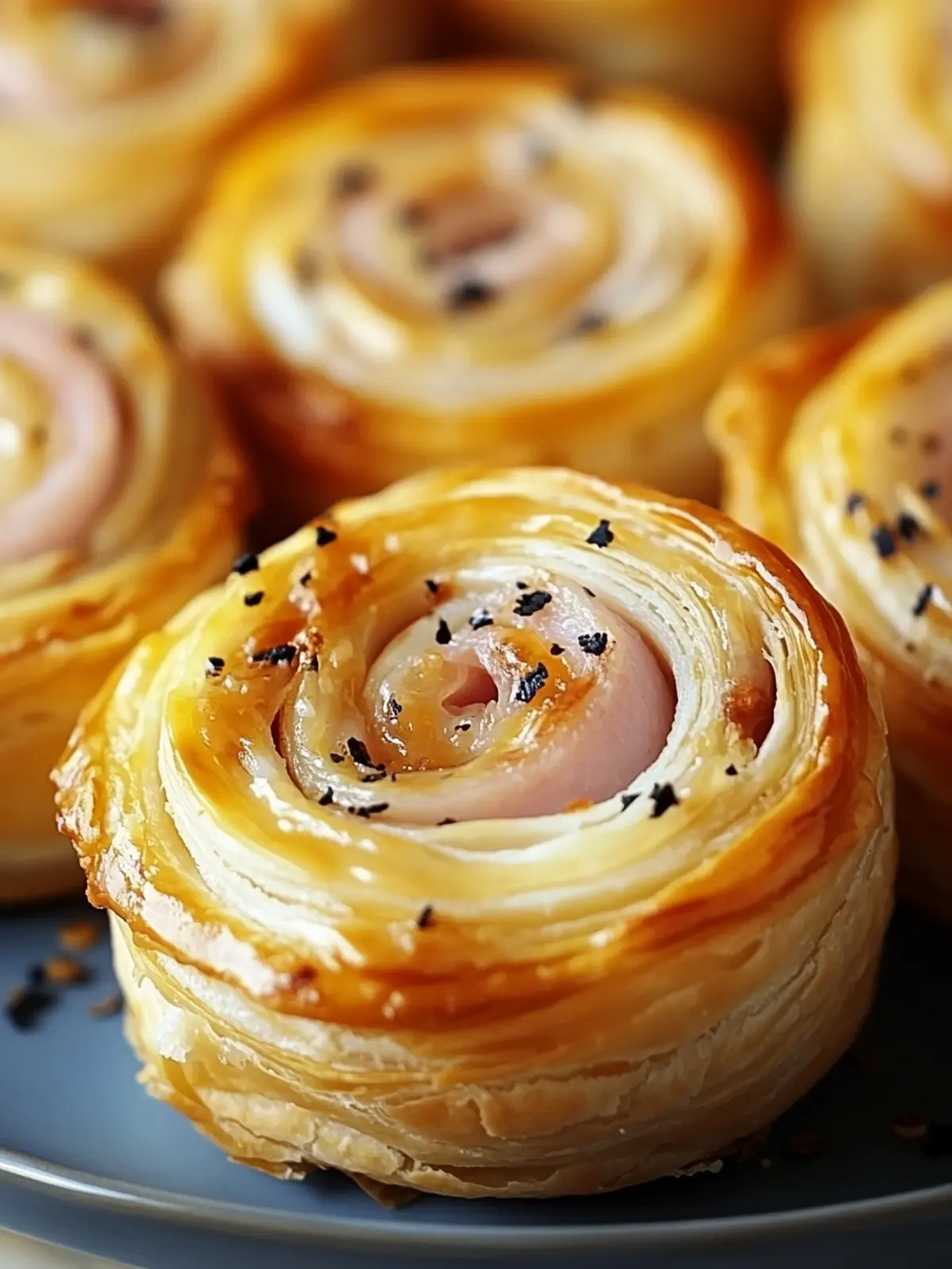 Ham and Cheese Puff Pastry Pinwheels