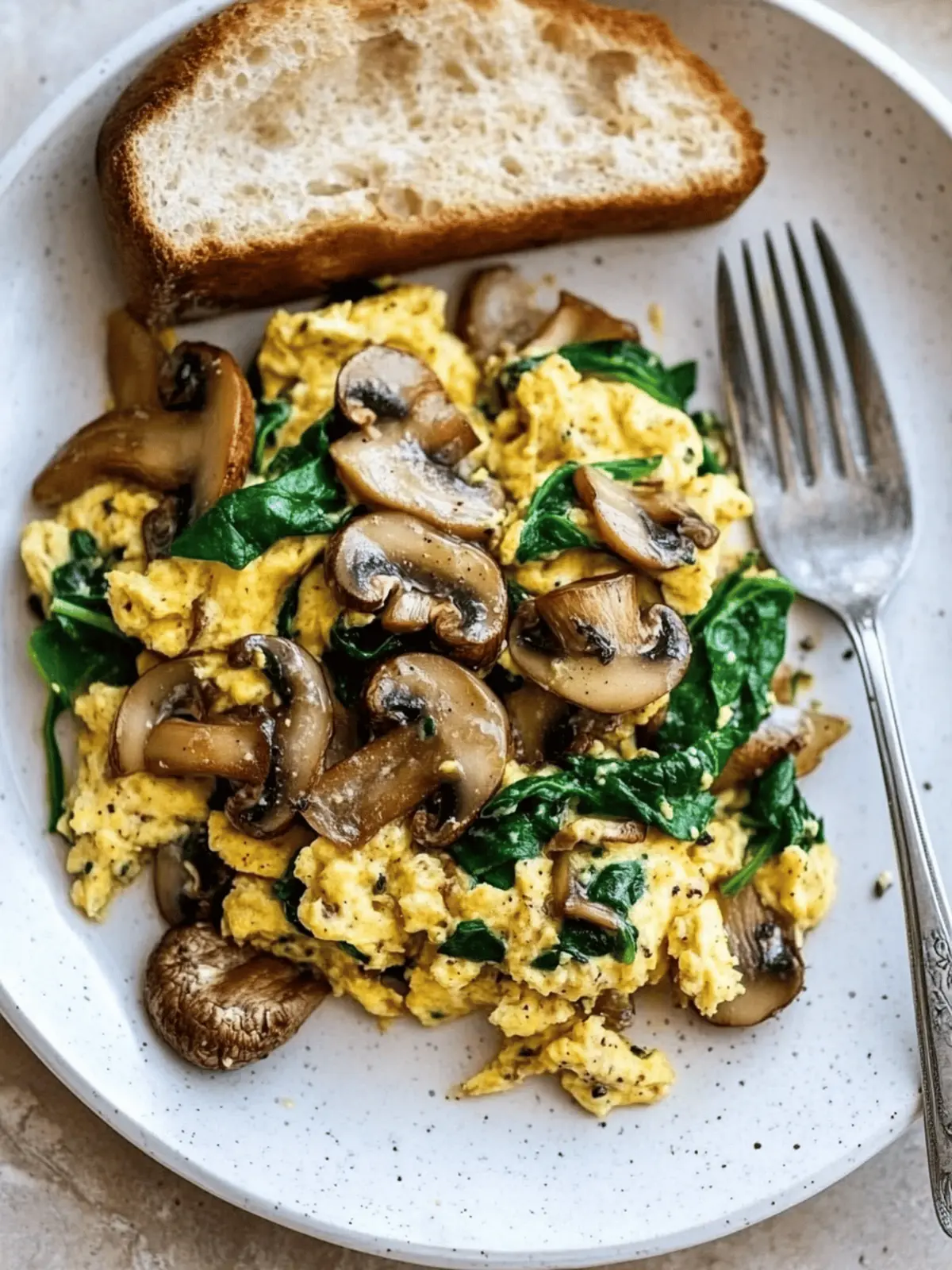 Mushroom-Spinach Scrambled Eggs