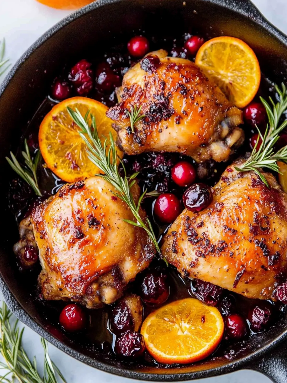 Baked Orange Cranberry Chicken Thighs