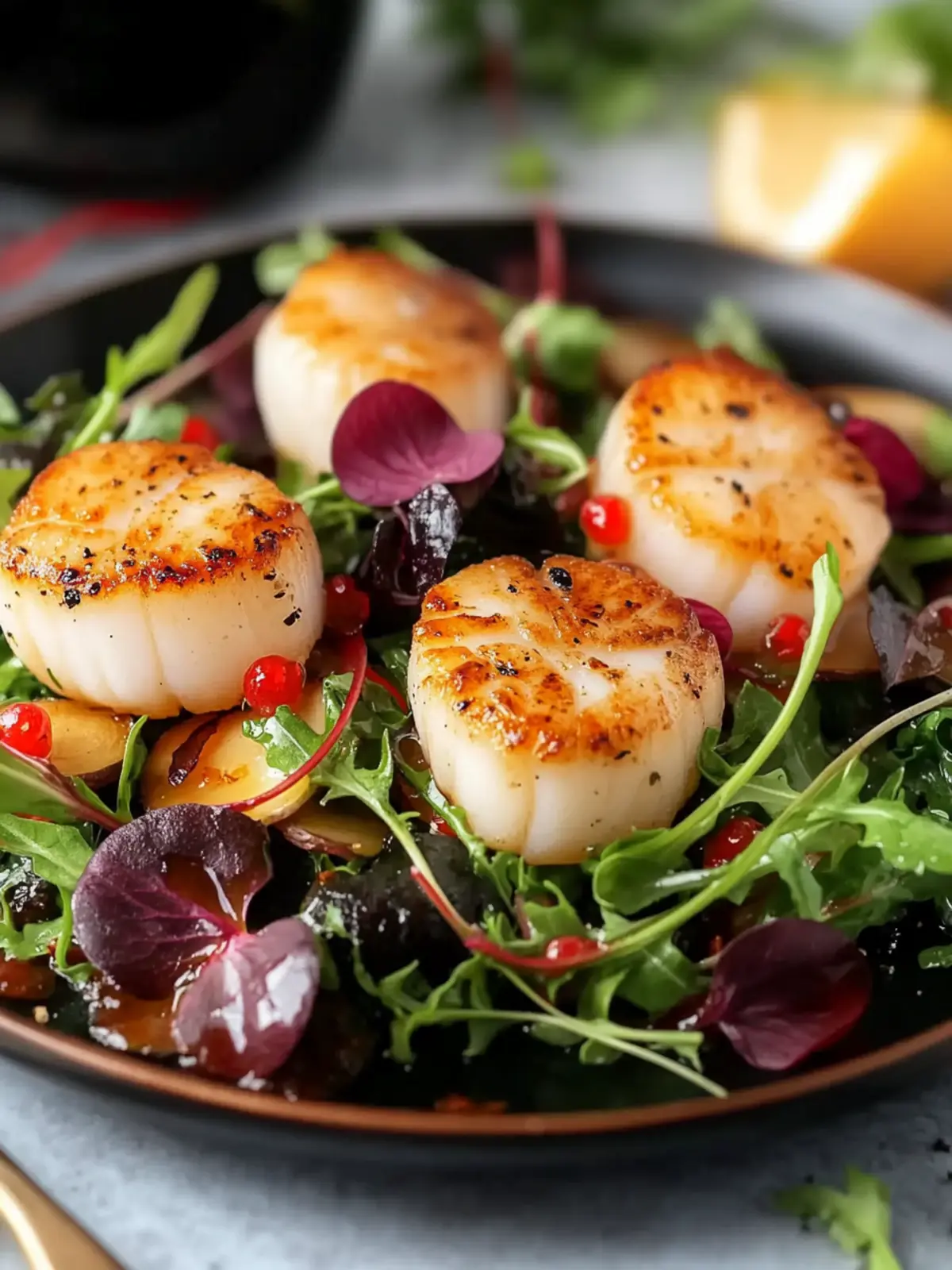 Pan Seared Scallops Romantic Dinner Salad