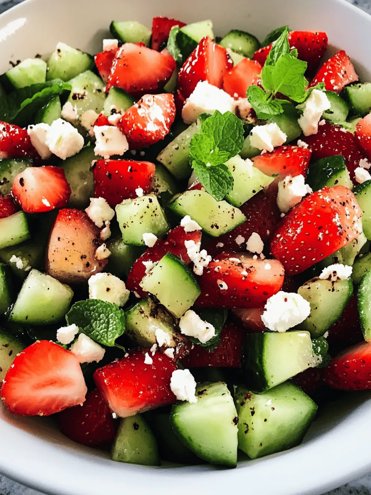 Cucumber Strawberry Salad with Balsamic Glaze