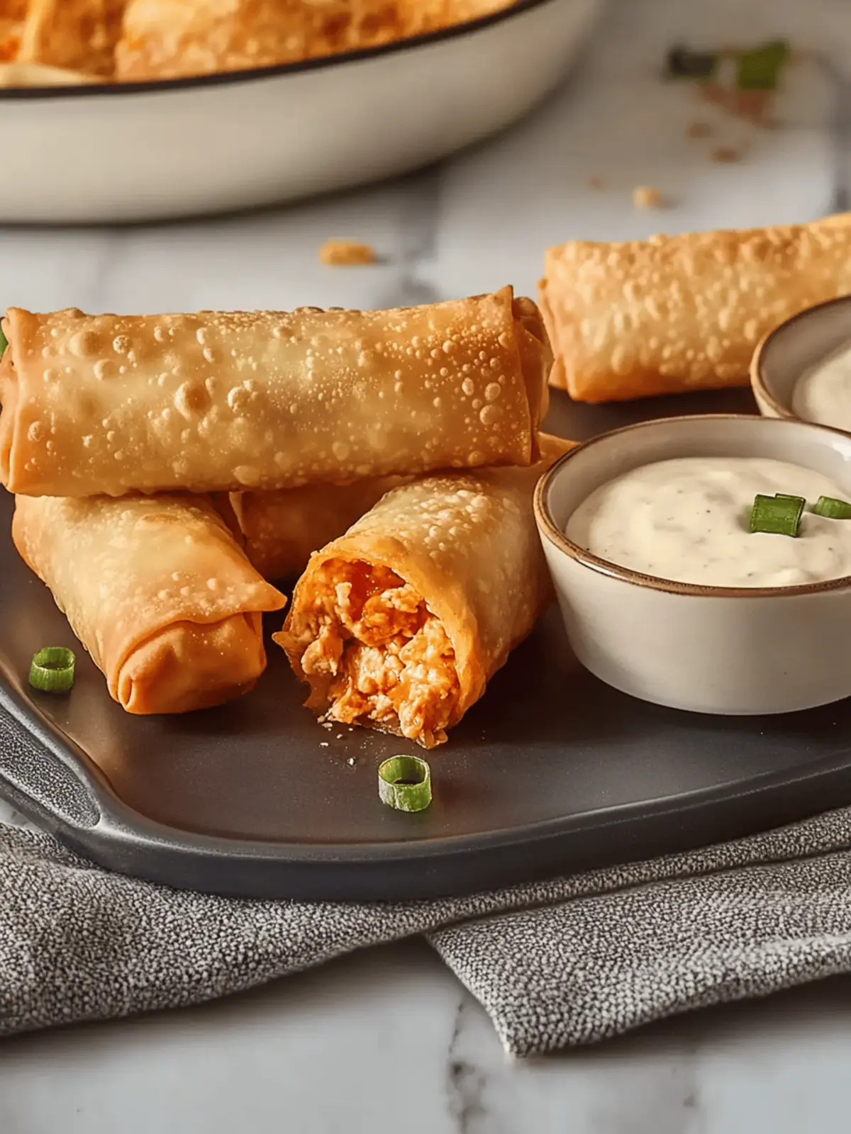 Buffalo Chicken Dip Egg Rolls