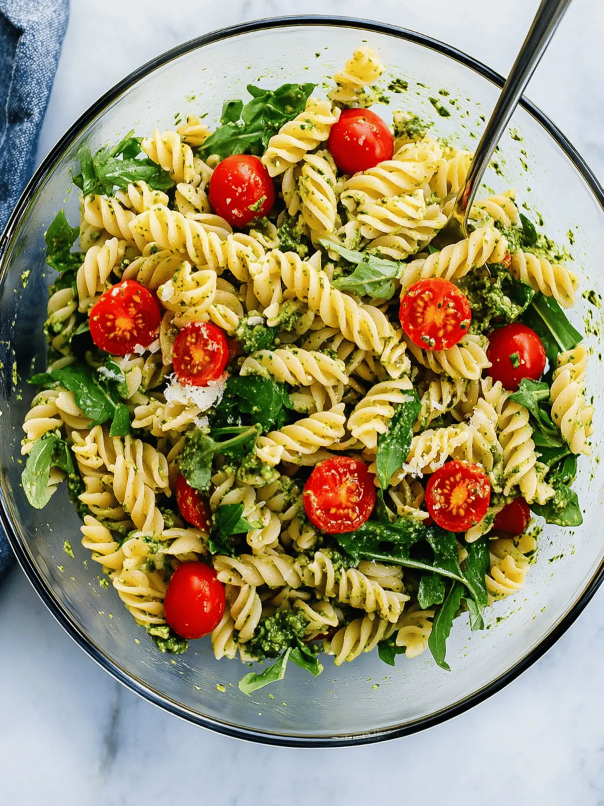 Pesto Pasta Salad with Cherry Tomatoes