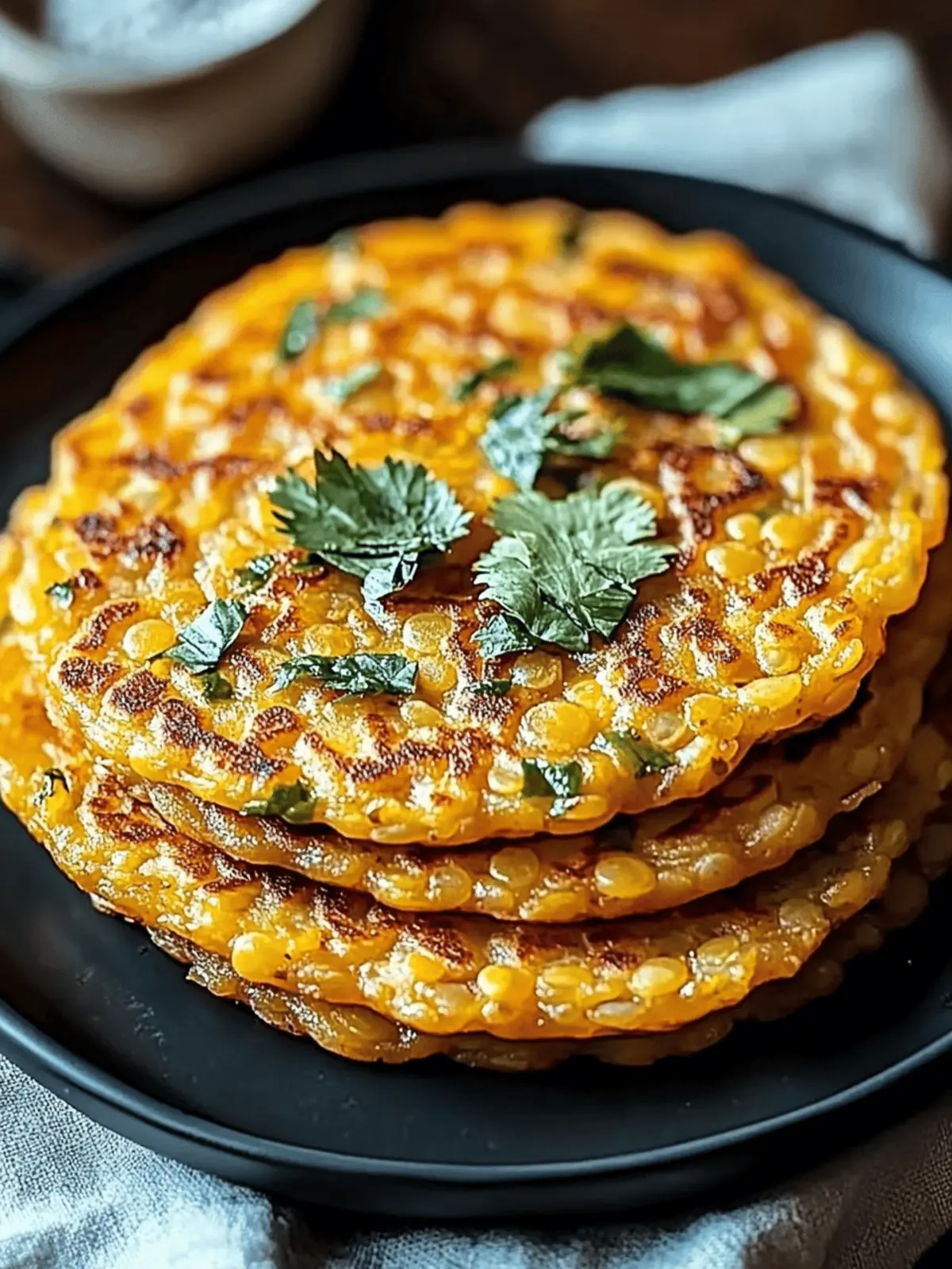 savory Red Lentil Pancakes Recipe