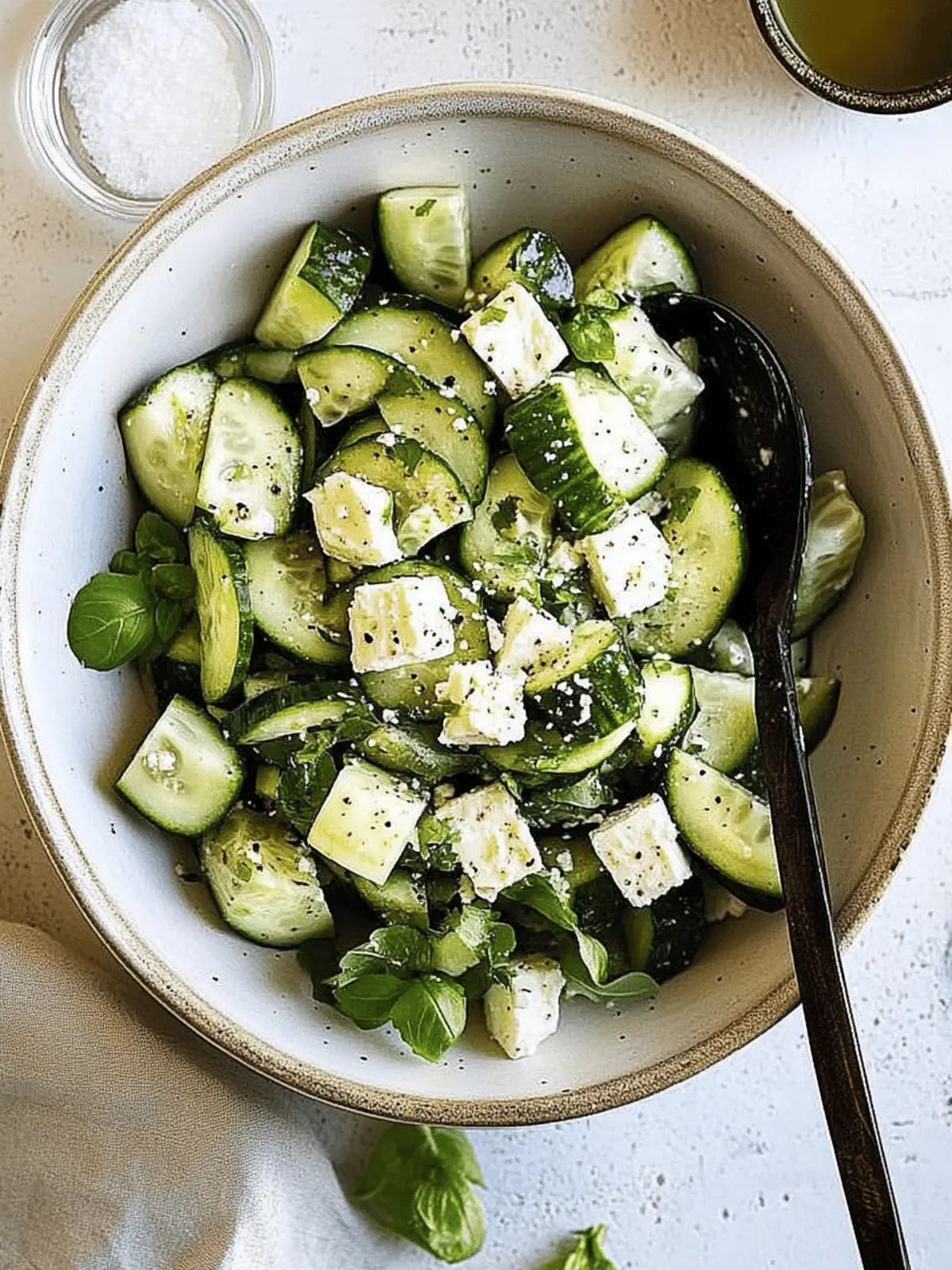 Easy cucumber feta salad