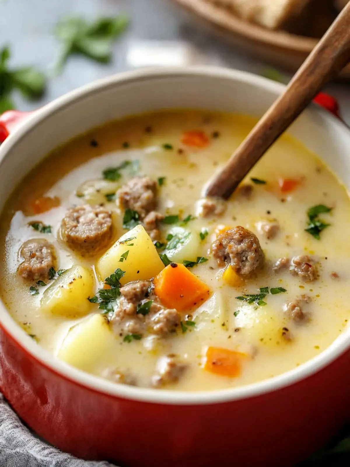 Simple Pork Sausage Potato Soup