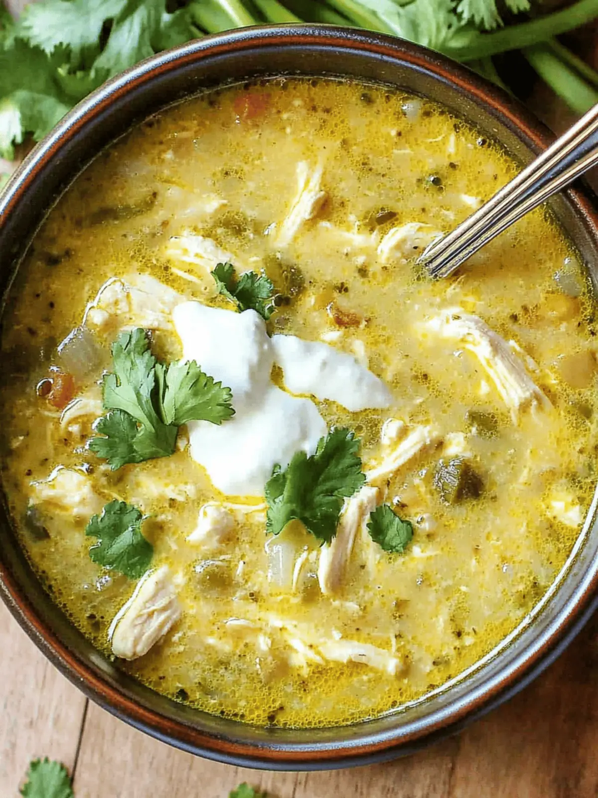 Slow Cooker Green Enchilada Chicken Soup