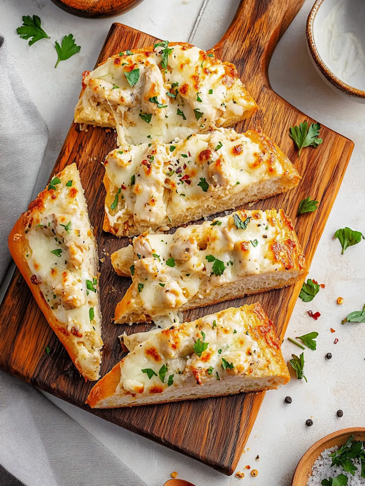 Viral Chicken Alfredo Garlic Bread