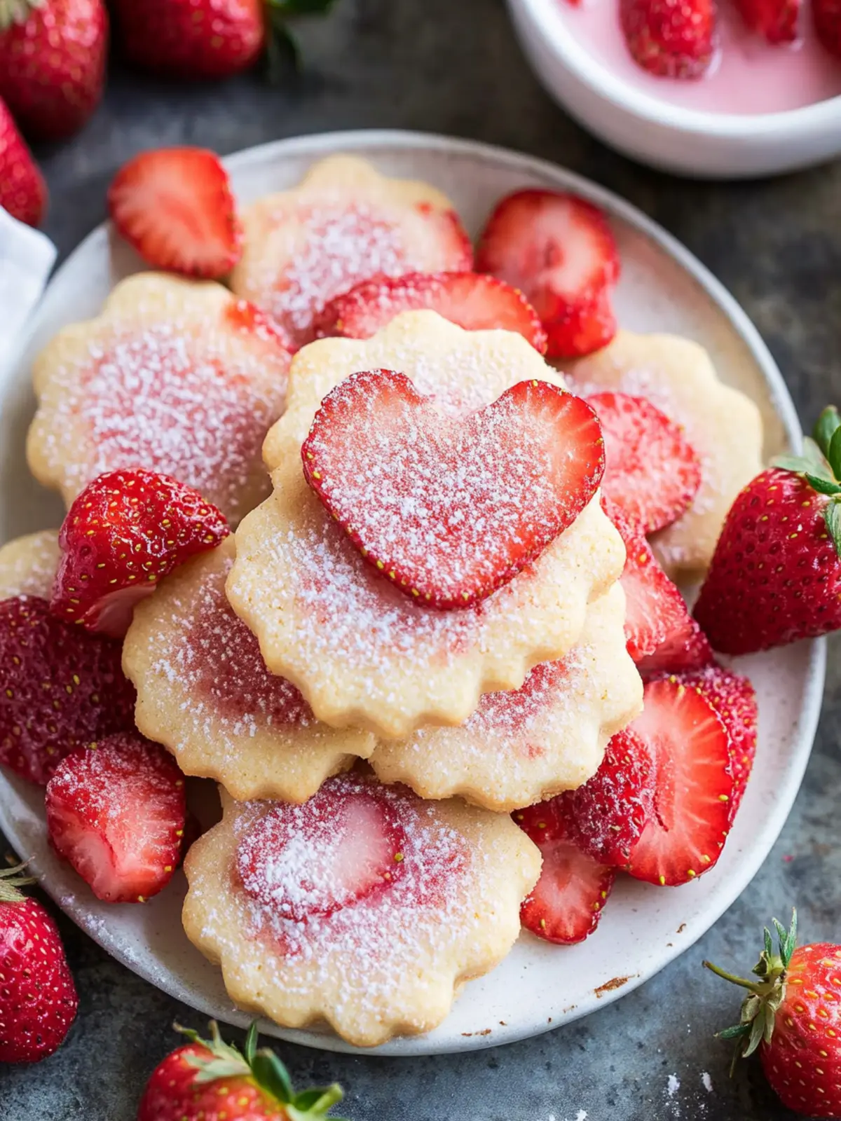 Strawberry Shortbread Cookies