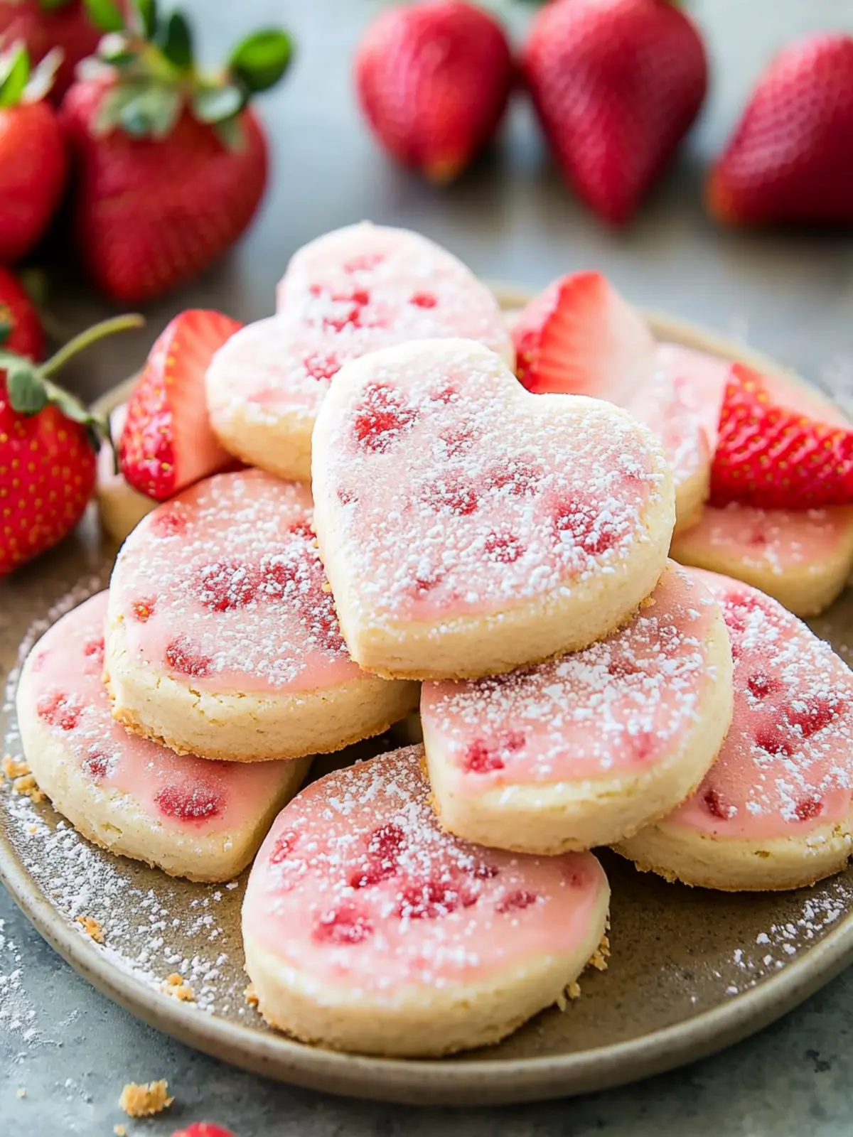 Strawberry Shortbread Cookies