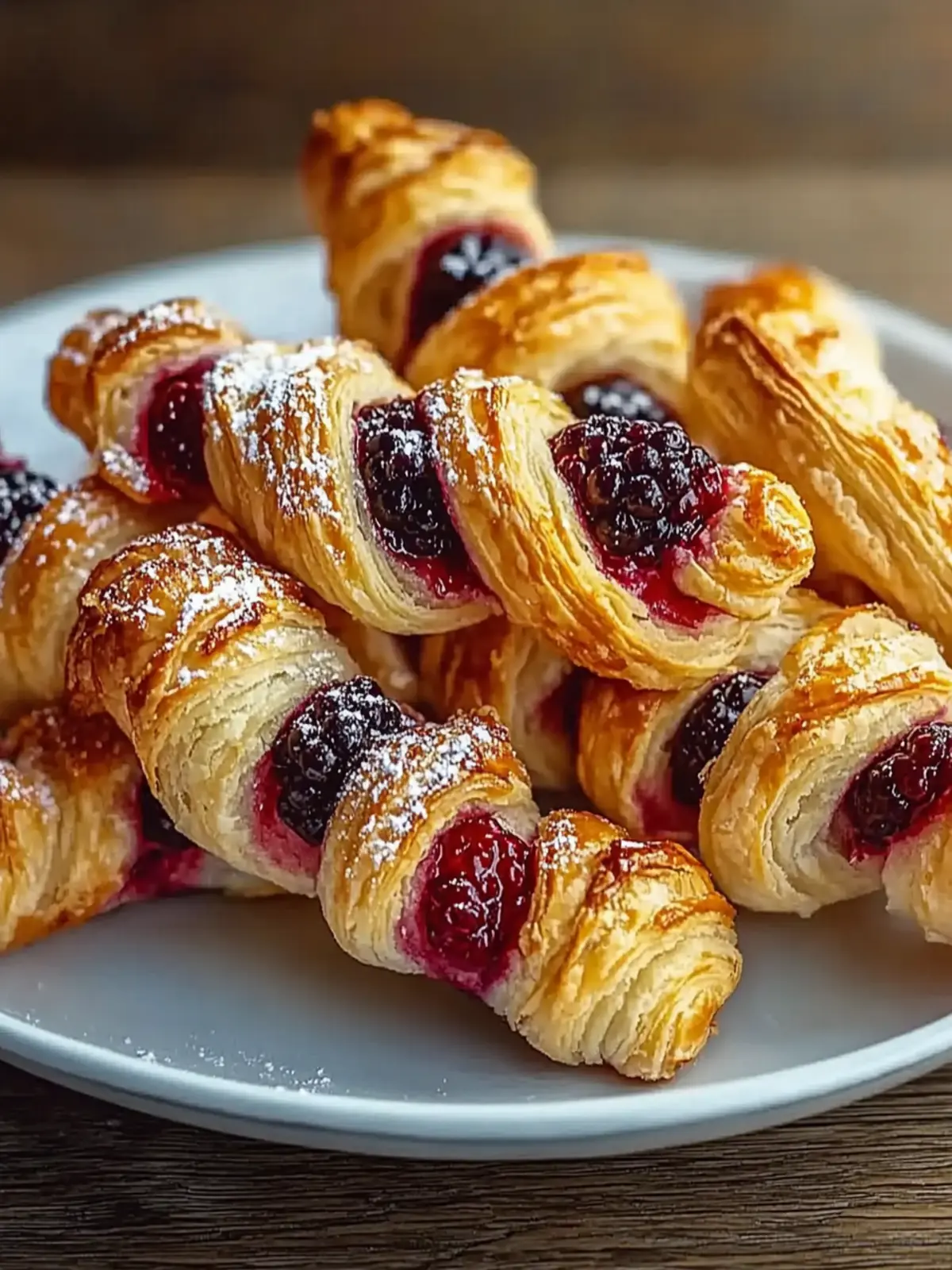 Golden Flaky Berry Puff Pastry Twists