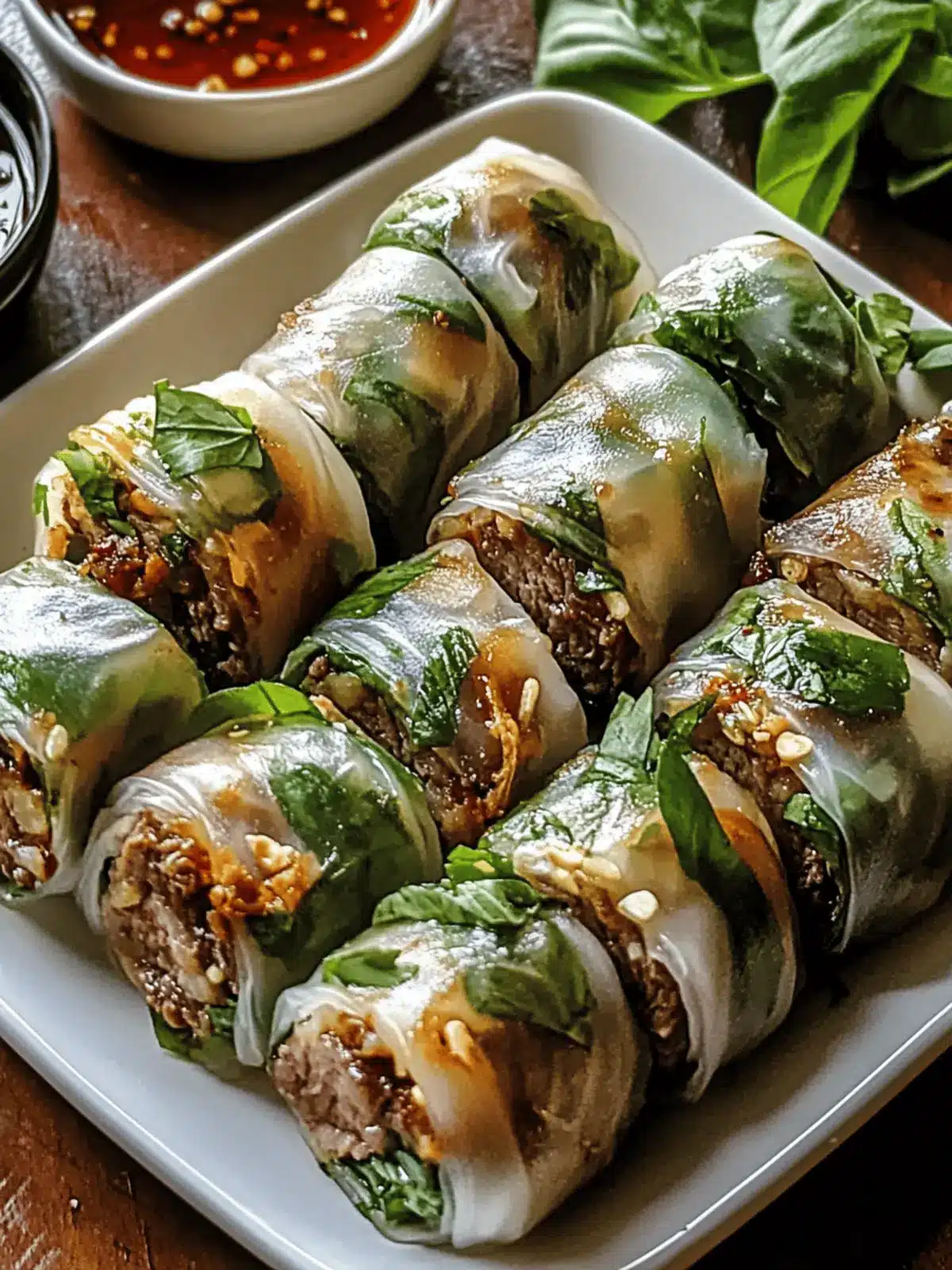 Thai Basil Beef Rolls