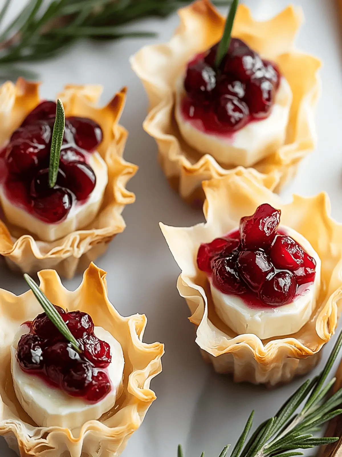 Cranberry and Brie Phyllo Cups