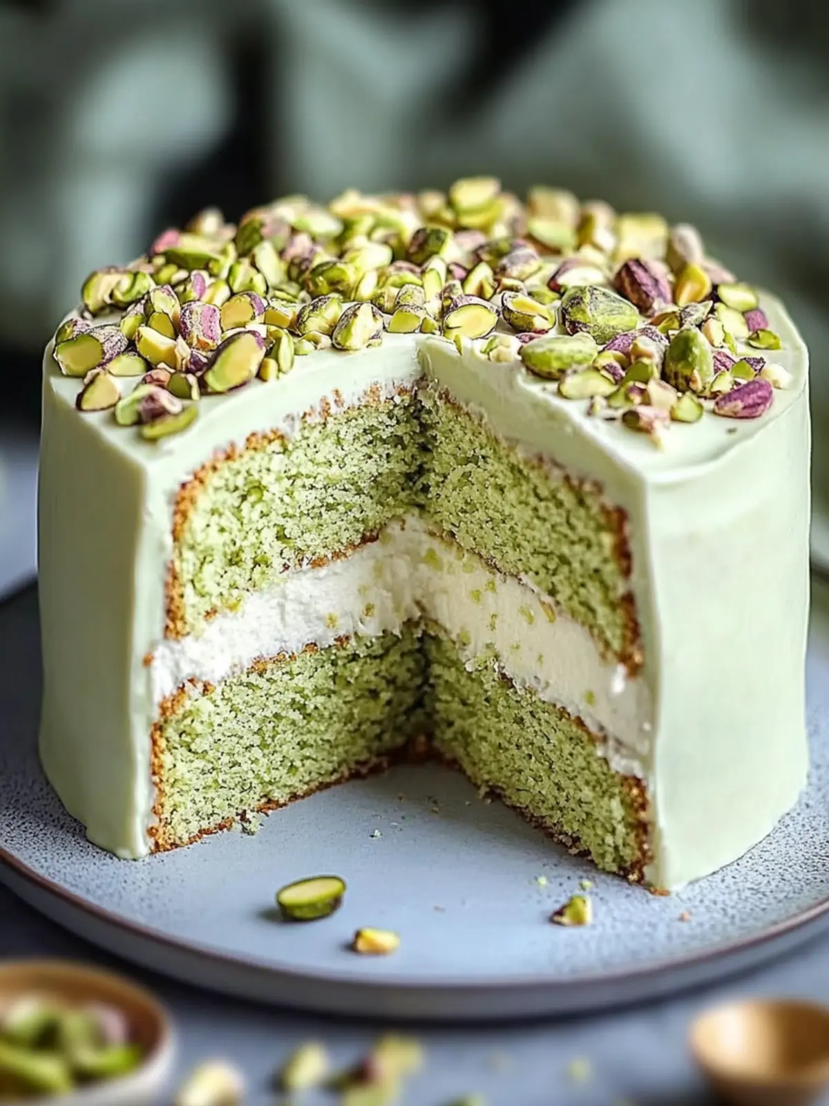 White Chocolate Pistachio Cake