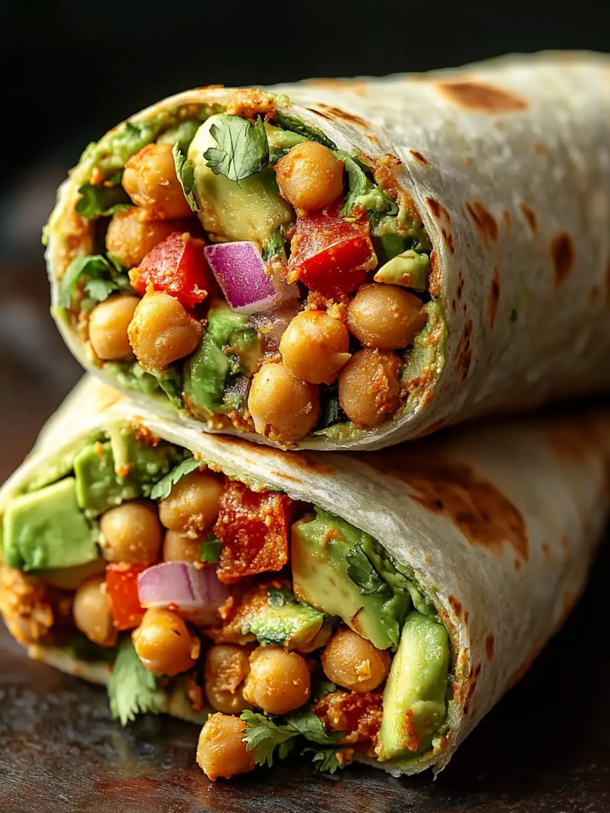 Spicy Chickpea and Avocado Wrap