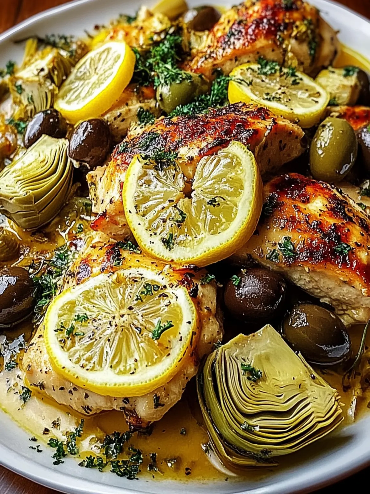 Lemon Chicken with Artichokes & Olives