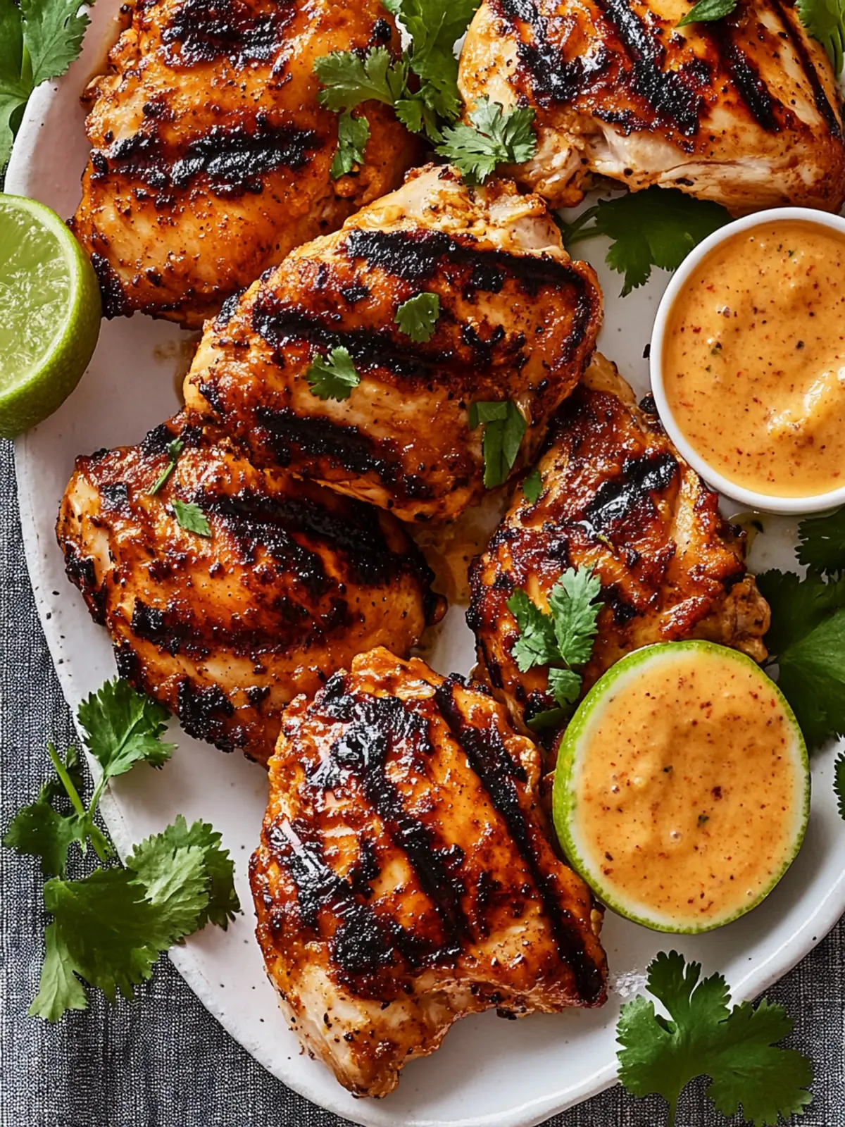 Grilled Spicy Coconut Chicken Thighs