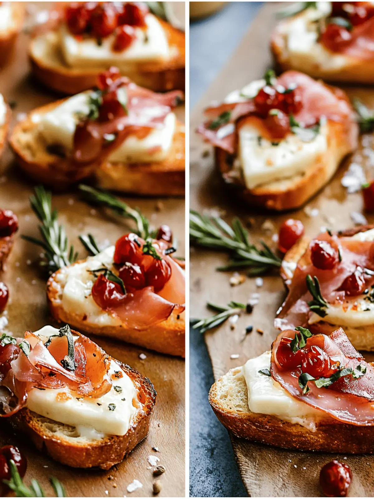 Baked Brie Crostini with Crispy Prosciutto