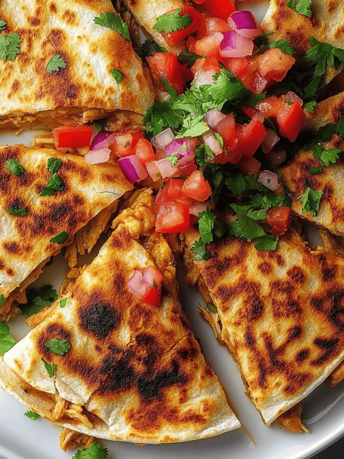 crispy chicken quesadillas
