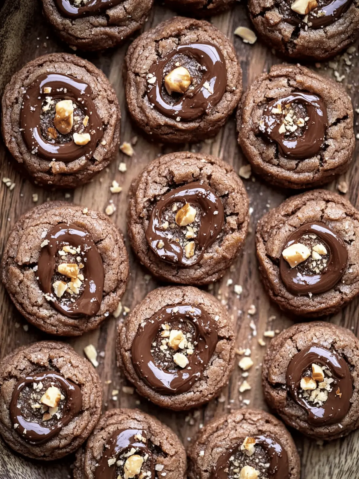 Chocolate Hazelnut Thumbprint Cookies