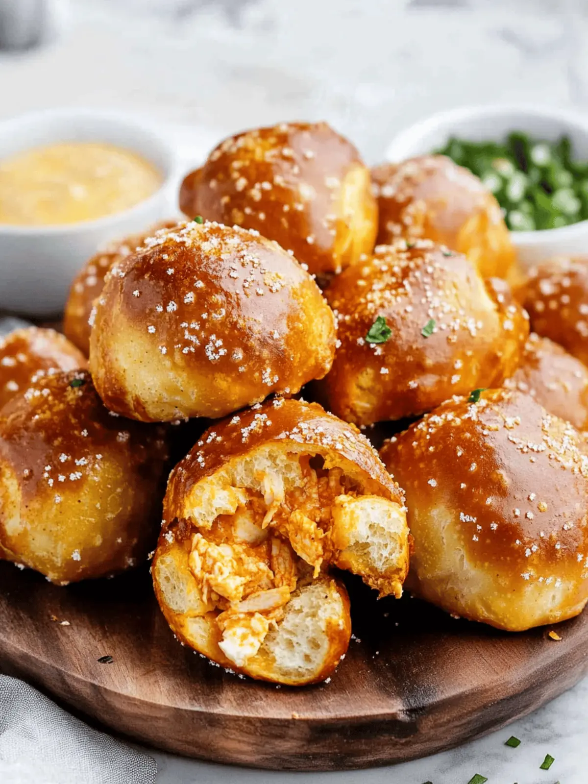 Buffalo Chicken Pretzel Bites