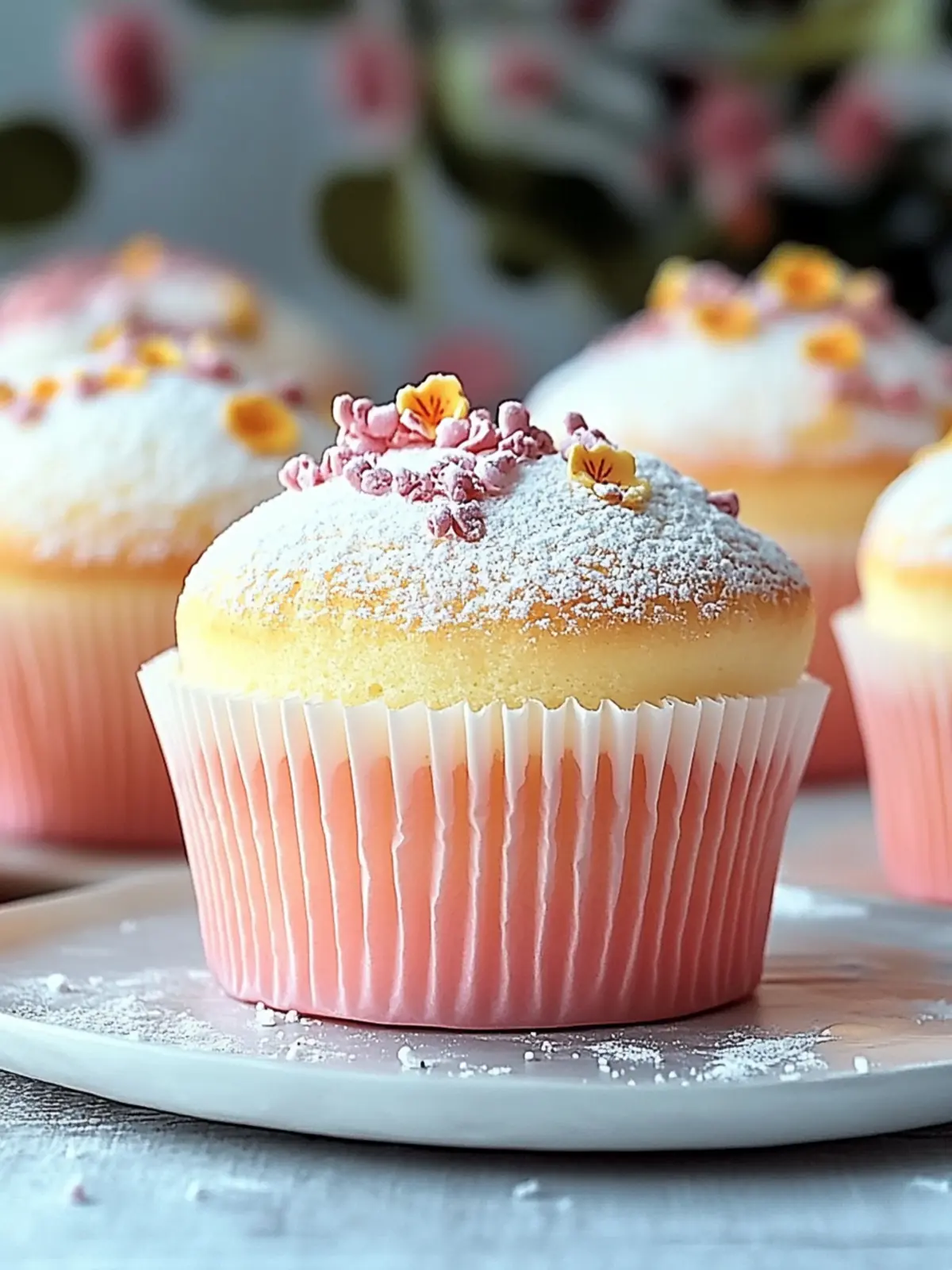 Fluffy Cotton Cheesecake Cupcakes with Japanese Style
