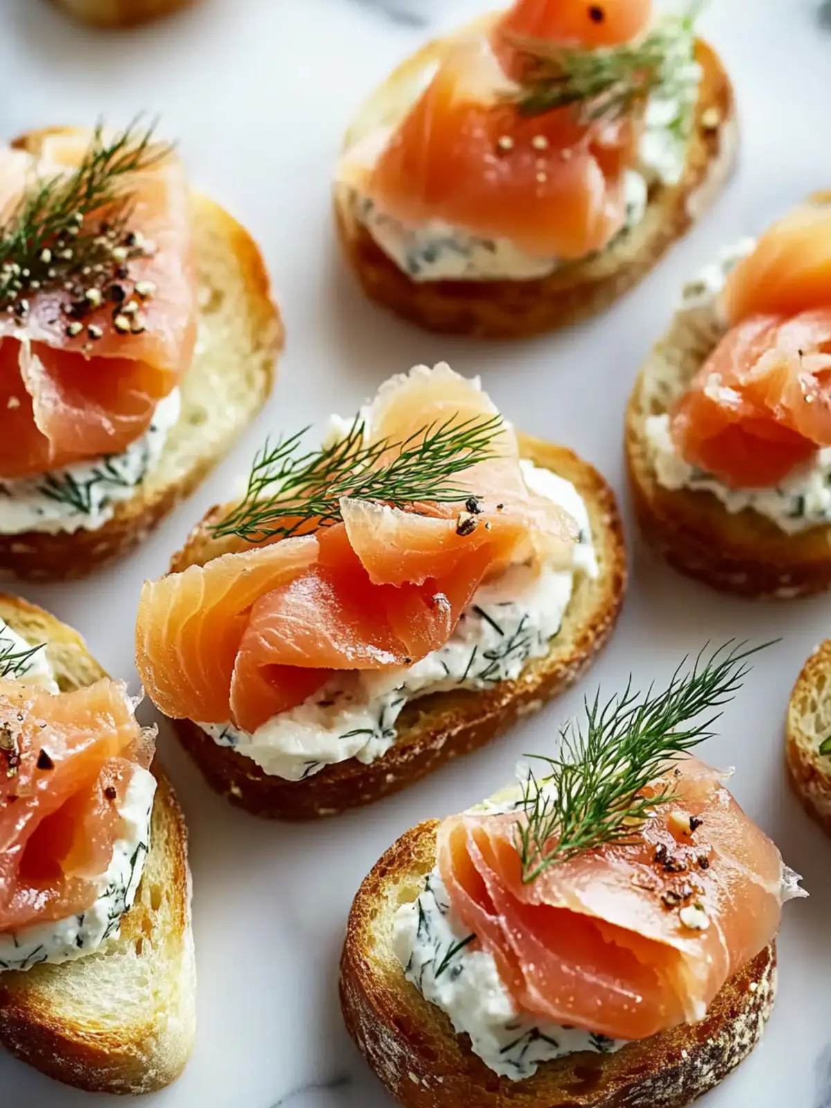 Smoked Salmon Crostini with Dill Cream Cheese