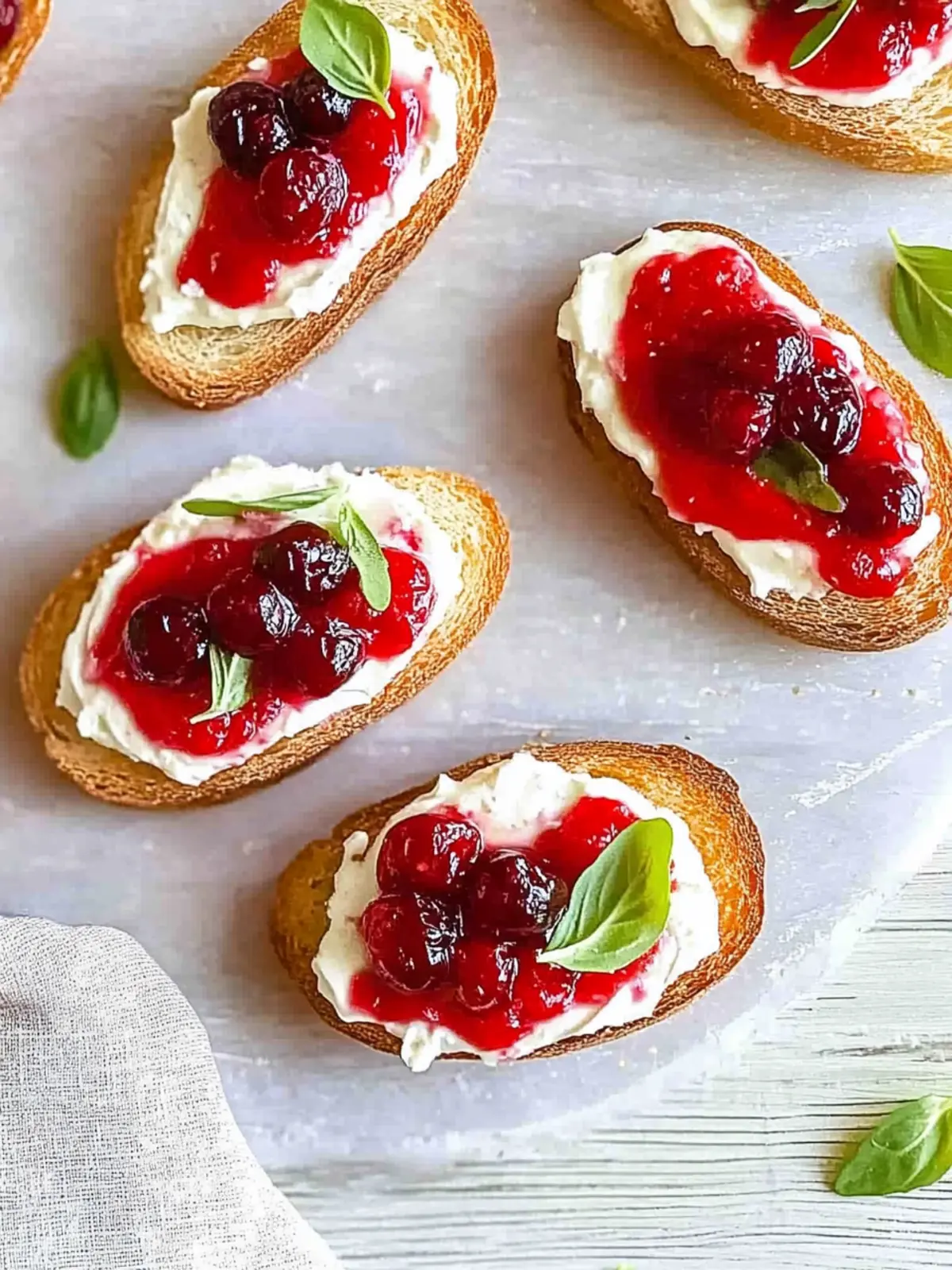 Christmas Cranberry Cream Cheese Crostini