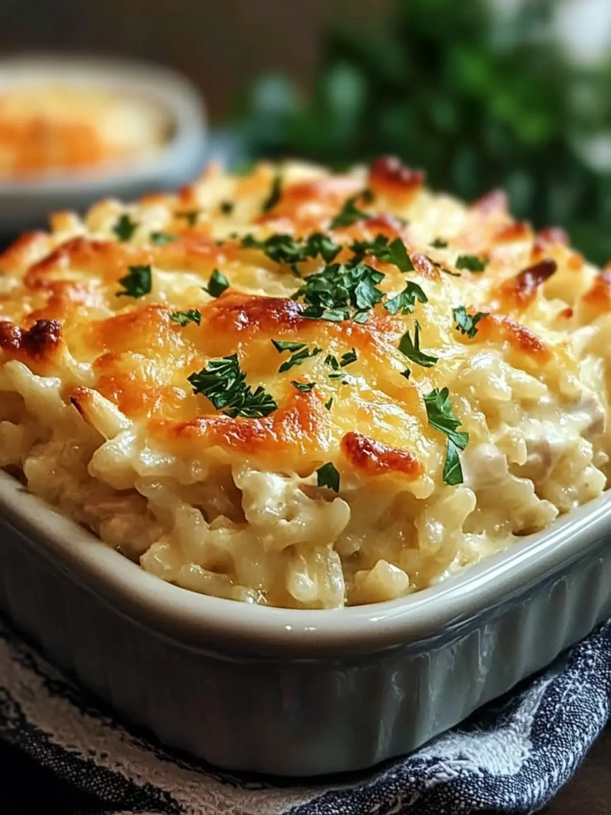 Dump-and-Bake Chicken Alfredo Rice Casserole Recipe