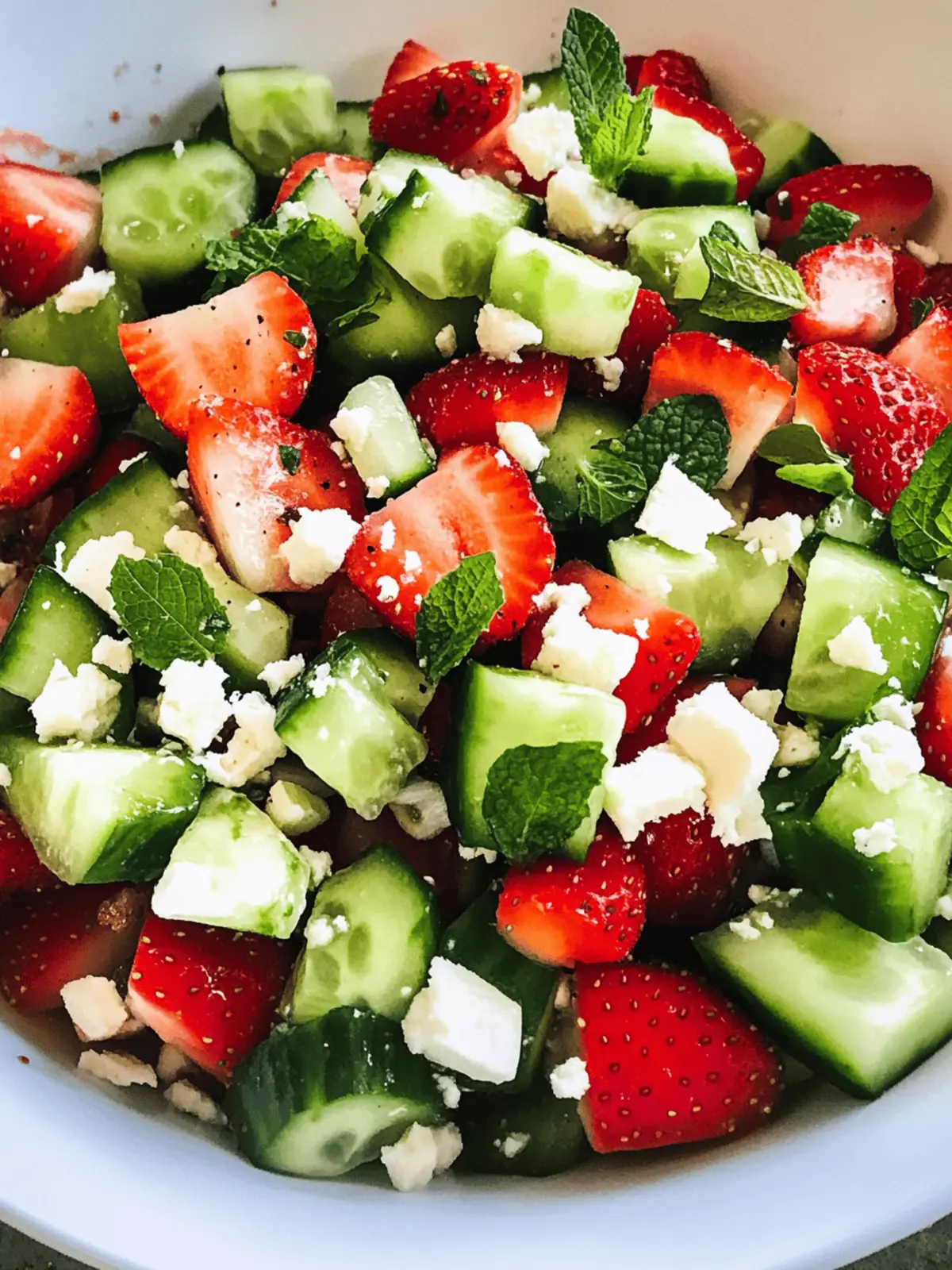 Cucumber Strawberry Salad with Balsamic Glaze