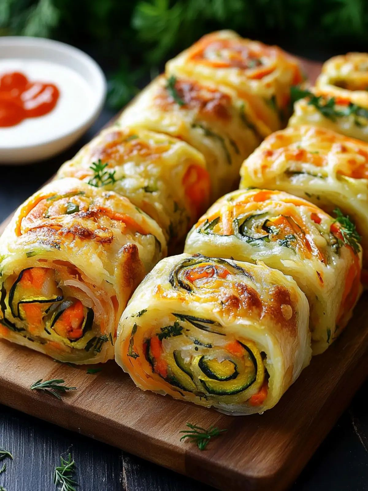Cheesy Baked Vegetable Rolls
