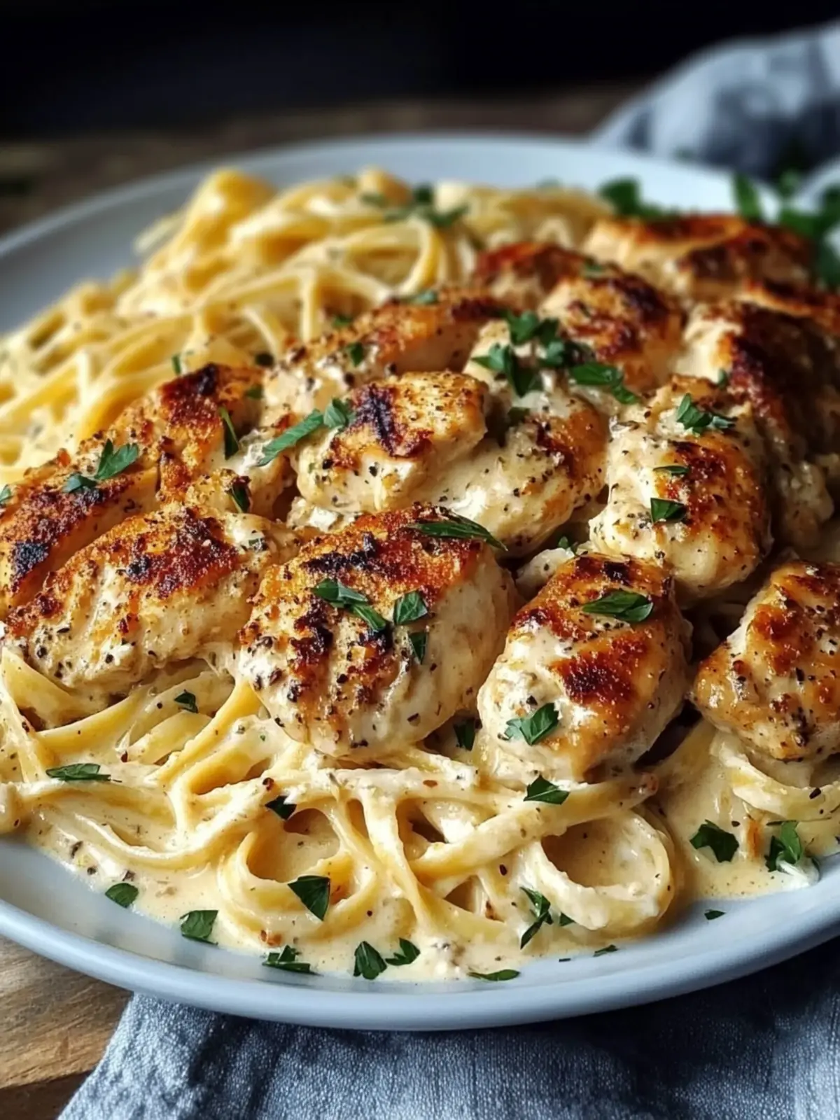 Savory Cajun Chicken and Creamy Garlic Parmesan Linguine
