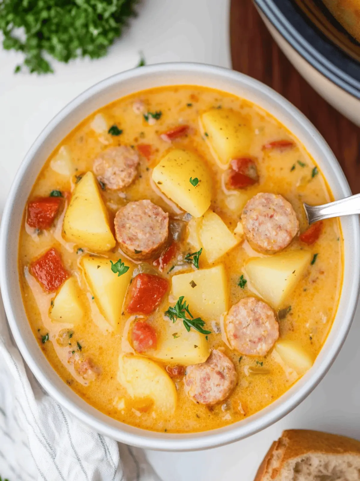 Crockpot Cajun Sausage & Potato Soup