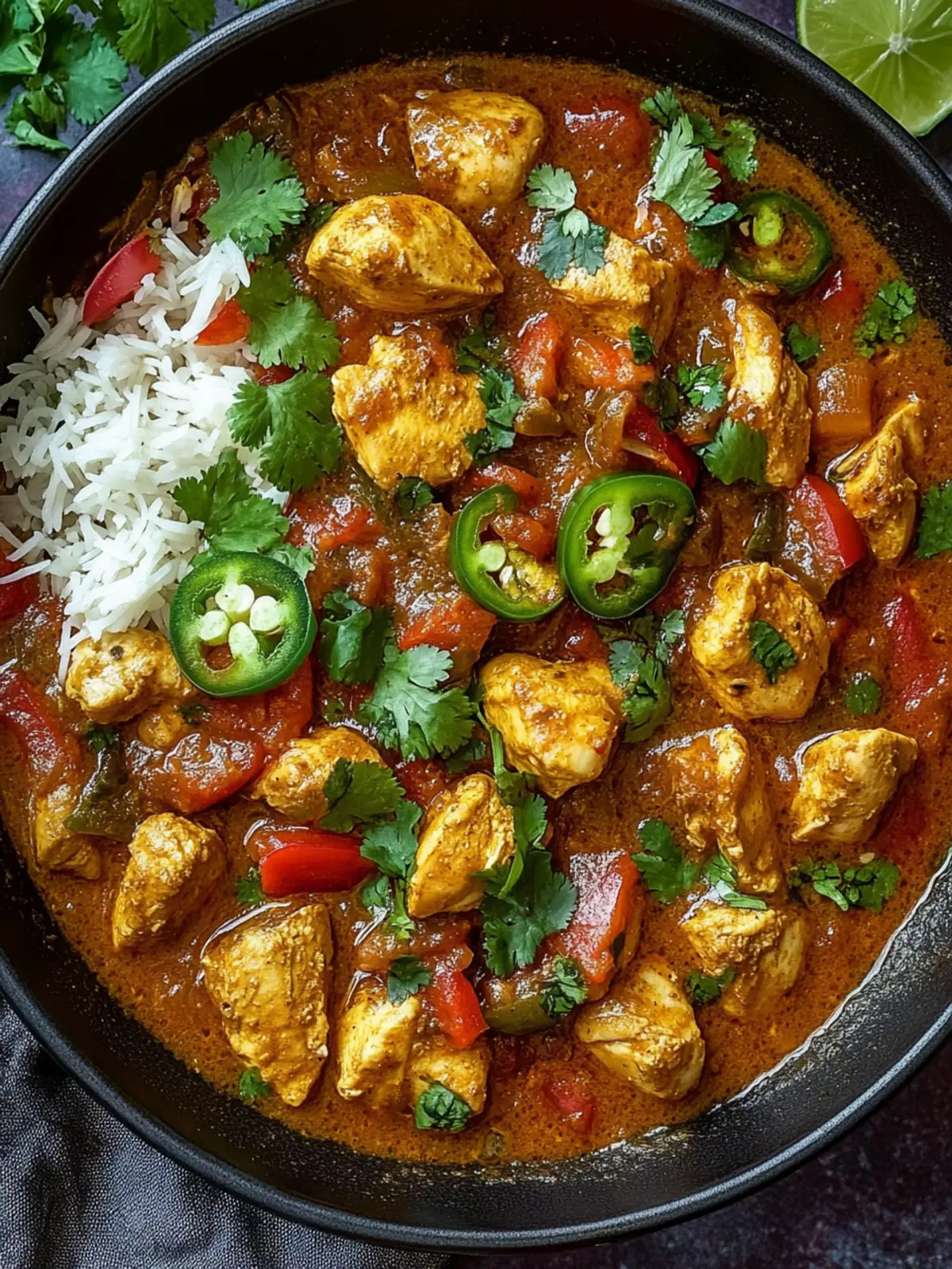 Spiced Chicken Curry with Ginger, Garlic & Jalapeño