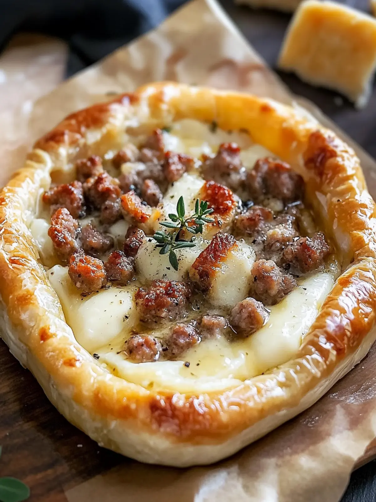 Sausage Baked Brie Appetizer