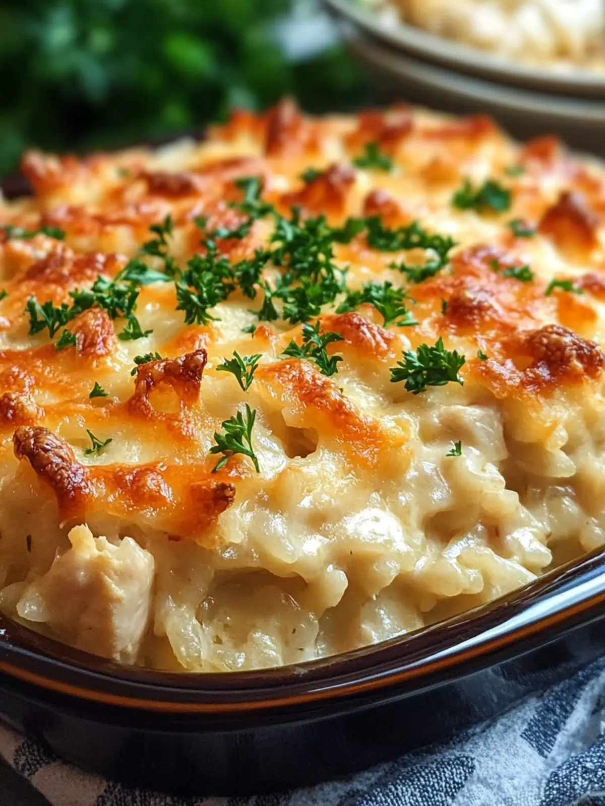 Dump-and-Bake Chicken Alfredo Rice Casserole Recipe