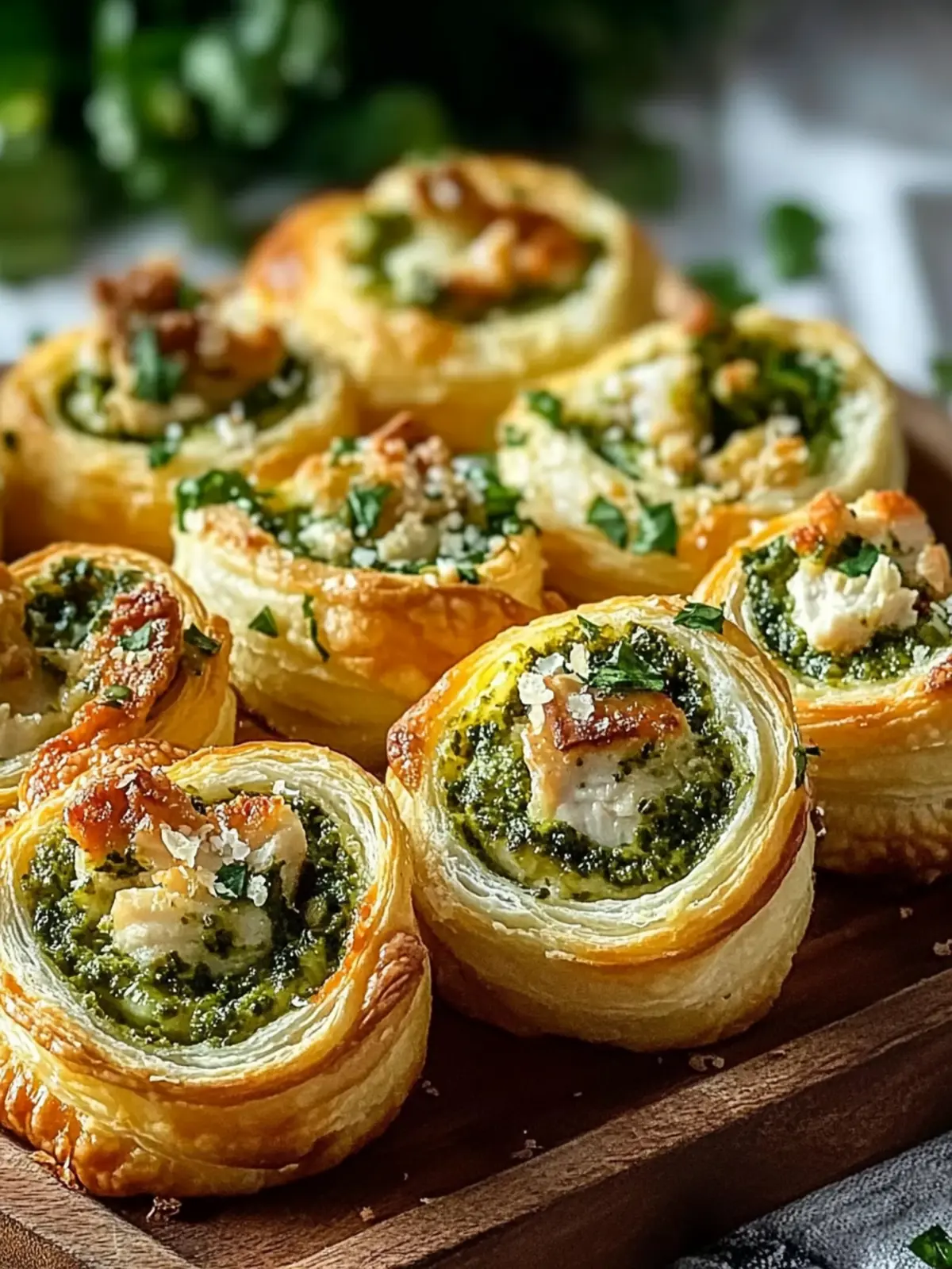 Mini Chicken Pesto Crescent Pinwheels
