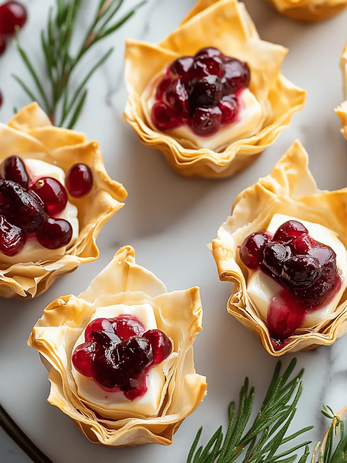 Cranberry and Brie Phyllo Cups