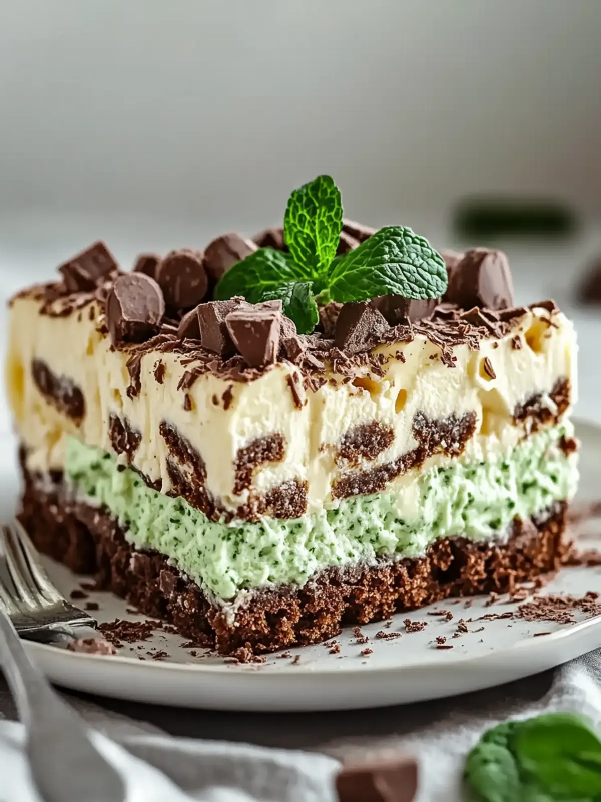 Choc-Mint Crackle Cheesecake Lasagne