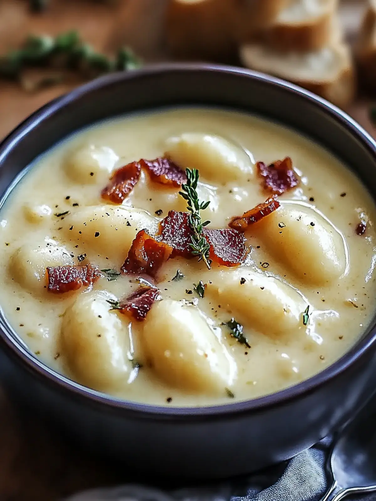 Bacon Cheddar Gnocchi Soup Delight